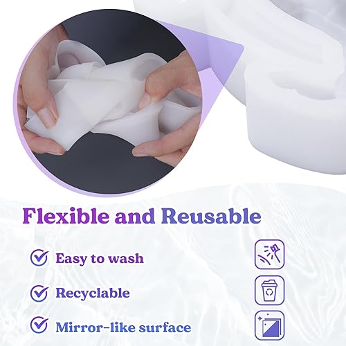 Miniatura 6 de LET'S RESIN Moldes de resina con forma de tortuga, moldes de silicona 3D de animales para resina epoxi, moldes de resina de silicona de arte marino