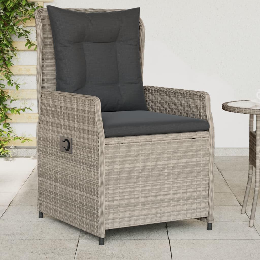 vidaXL Chaises inclinables de Jardin lot de2 Gris Clair résine tressée, Fauteuil de Jardin inclinable, Fauteuil inclinable de Jardin, Chaise inclinable d'extérieur