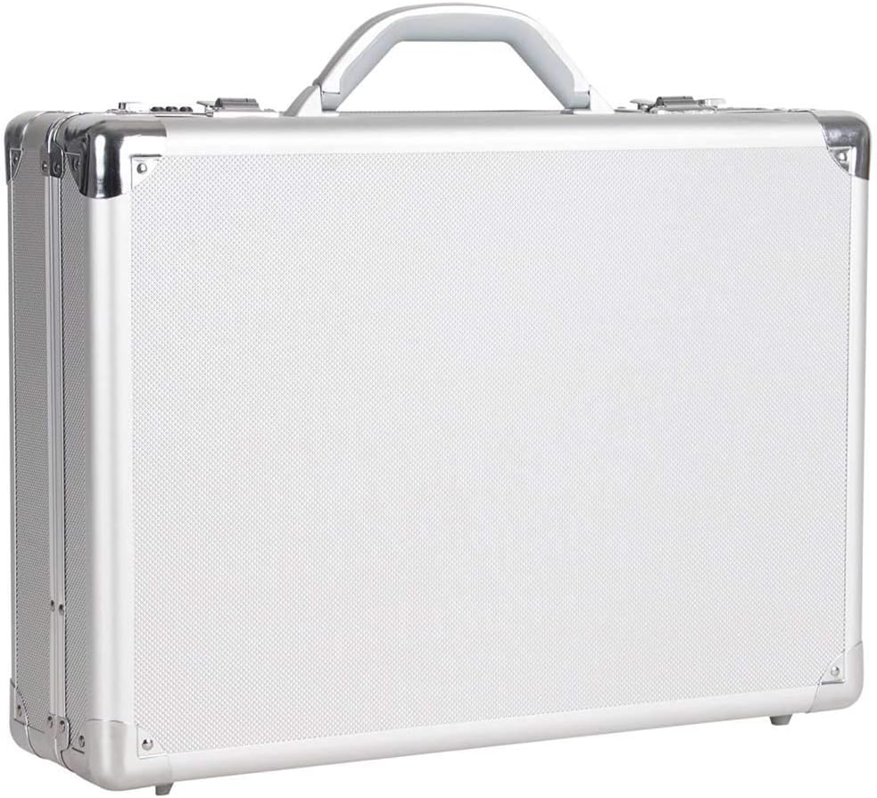 Heritage Aluminum 17" Laptop Attache Case, Computer Briefcase in Silver