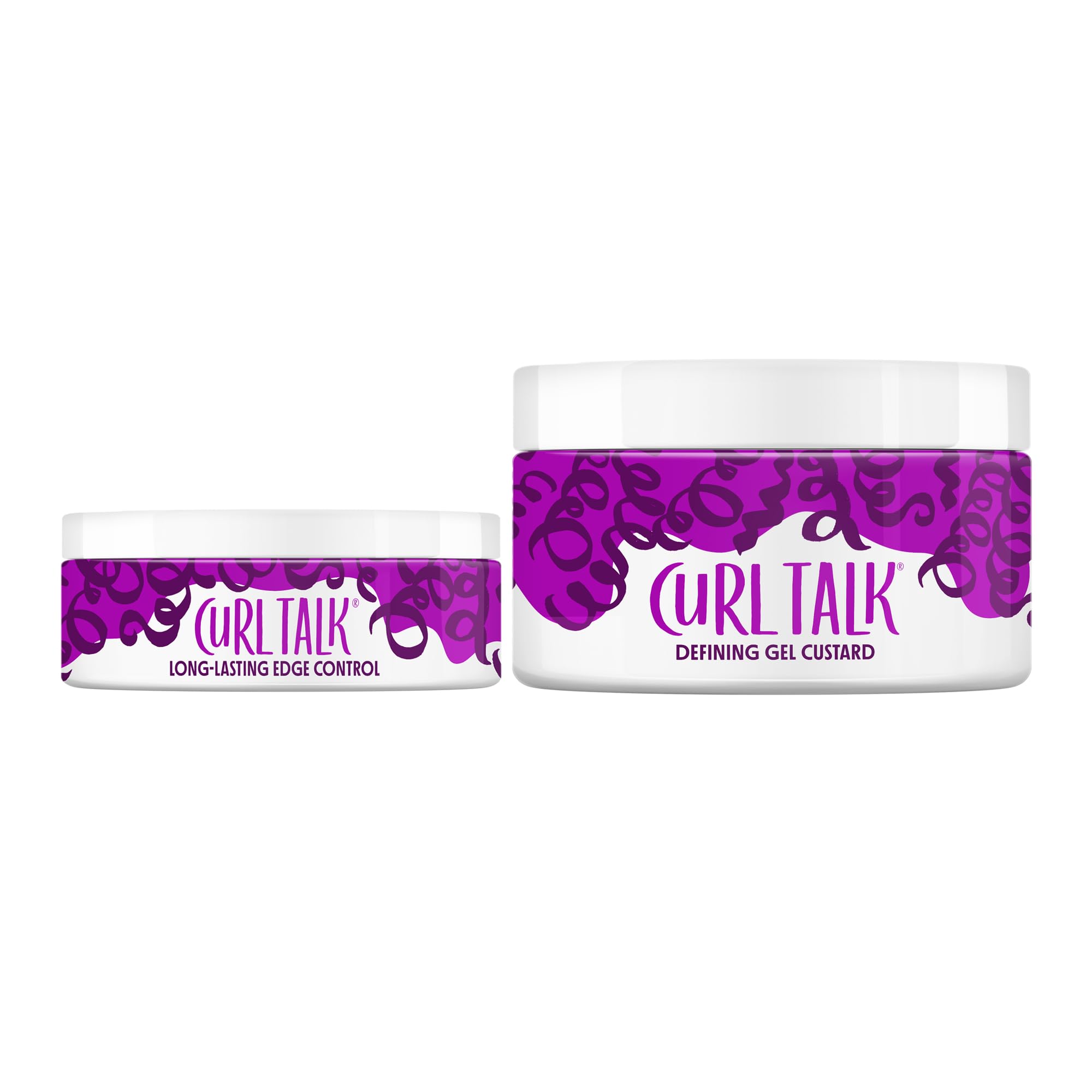 Not Your Mother's Curl Talk Edge Control Gel and Defining Gel Custard (2-Pack) - Formulated with Superfood Oil Blend - For All Curly Hair Types