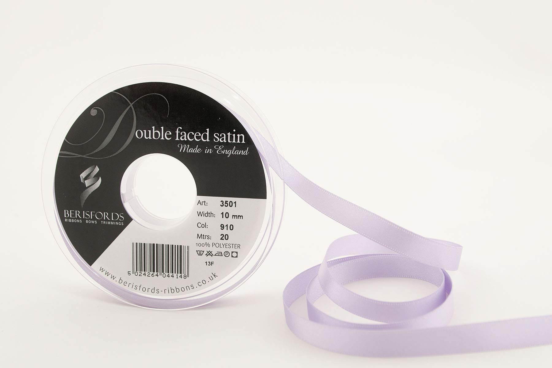 Berisfords 3501 Double Satin Ribbon, Orchid, 10 mm