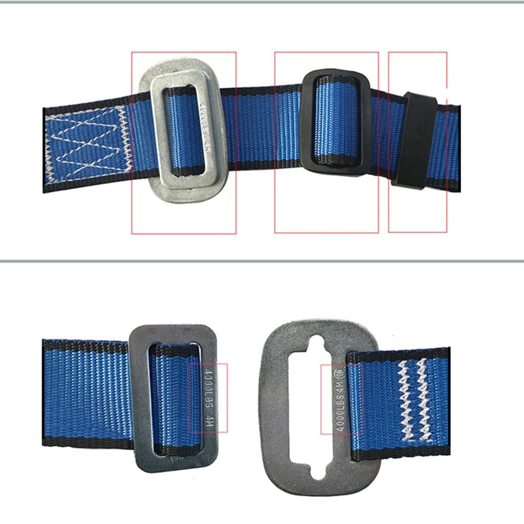 SwaYve Cinturón de Seguridad para Trabajos Aéreos, Kit de Detención de Caídas, Arnés de Seguridad Ajustable de 5 Puntos para Escalada en Roca, Rapel, Esquí Alpino/Double Hook