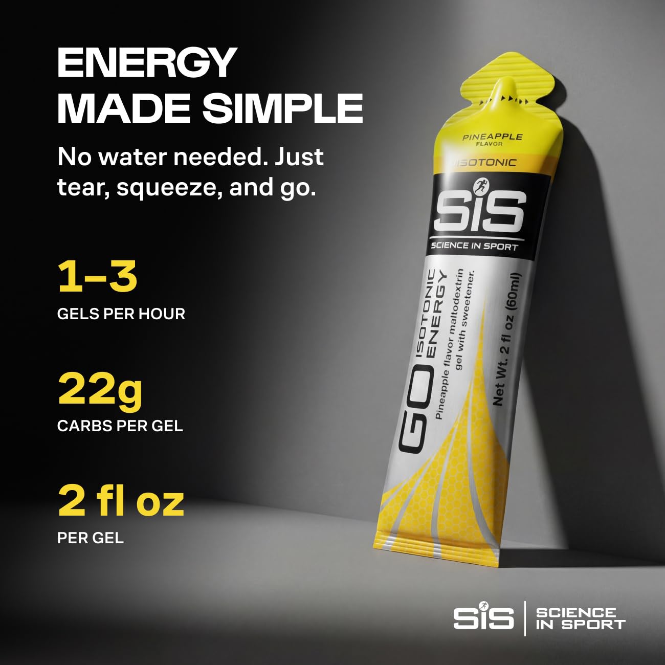 SiS GO Isotonic Energy Gel, 22g Carbs, 2 Fl Oz Gels, Pineapple, 30 Count — Amazon image 4