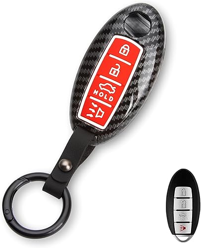 Miniatura 9 de Xotic Tech - Funda de TPU plateada con 4 botones impresos, compatible con Nissan Sentra Versa Armada Leaf Titan Altima GT-R 370Z Maxima Infiniti Q50