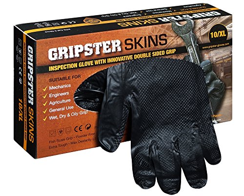 Preisvergleich Produktbild 1399 Hochwertige Nitril Einmalschutzhandschuhe Gripster, puderfrei, Größe XXL, 50 Stück