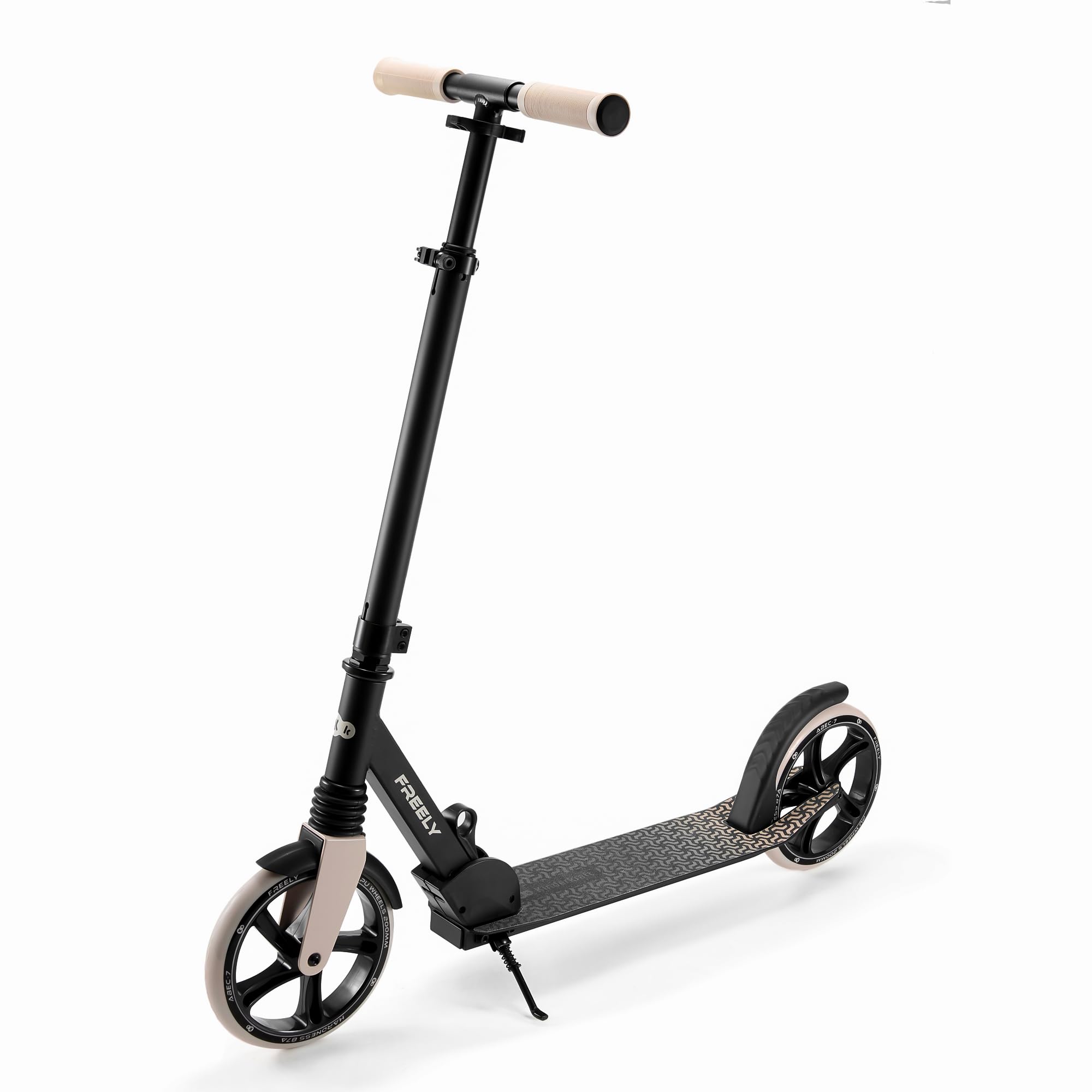 Kinderkraft Freely up to 100 kg, Scooter, Foldable Scooter, for Children from 5 Years and Adults, Large 20 cm PU Wheels, Adjustable Handlebar Height from 82 cm to 105 cm