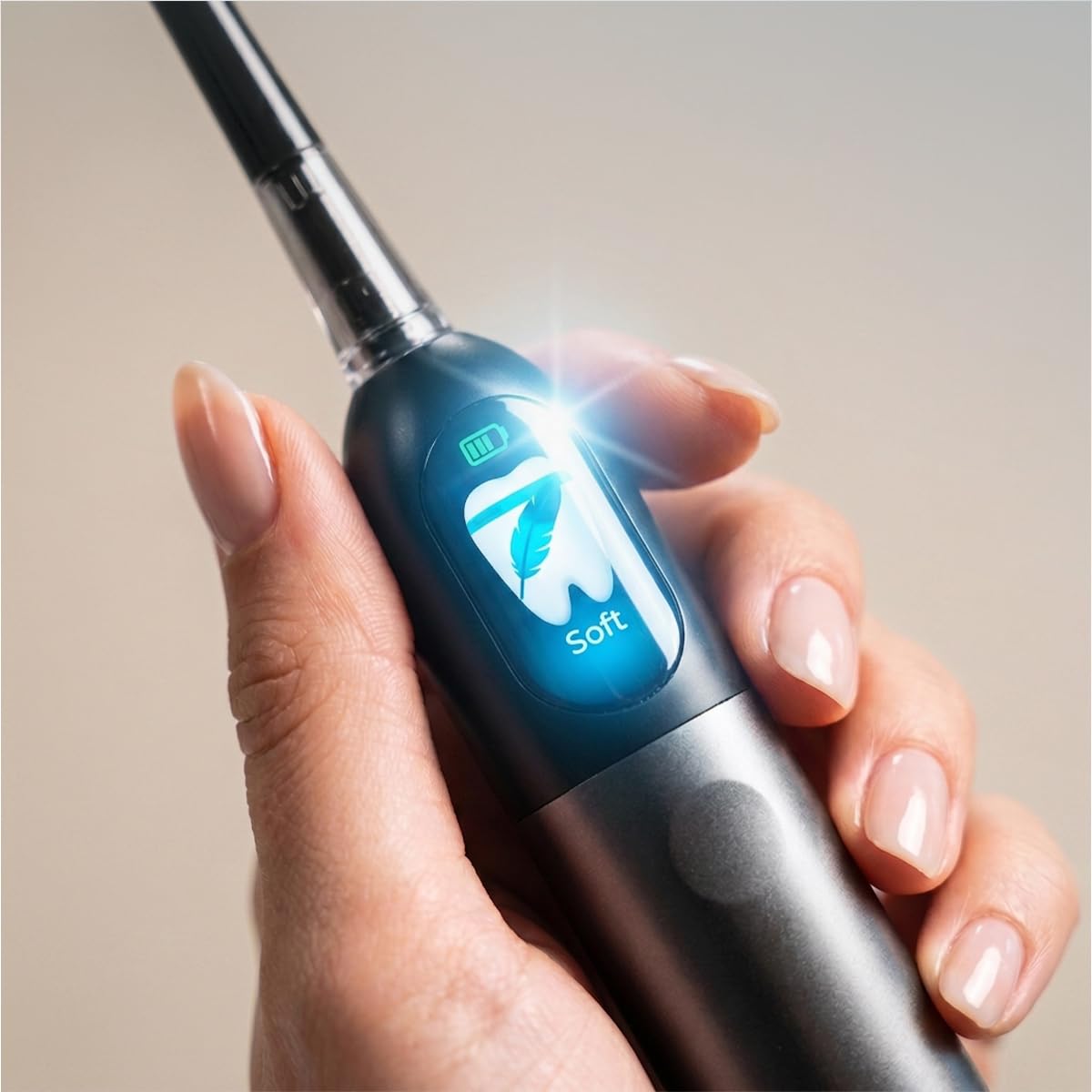 Cecotec Brosse à Dents Électrique Sonique avec Oscillation 60° et Écran ToothCare EliteSwing Premium. 3 Modes, Autonomie 30 Jours, Capteur de Pression, Base de Charge et 2 Têtes de Rechange, IPX7
