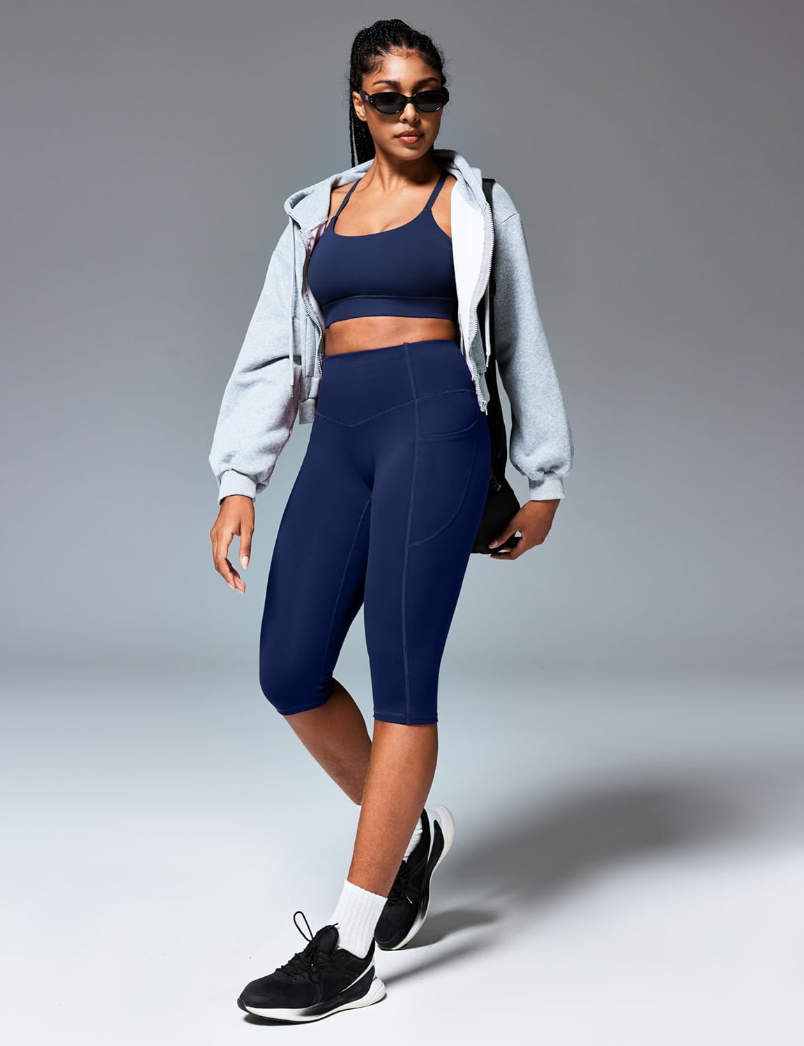 Heathyoga Capri Leggings with Pockets for Women Tummy Control Knee Length Leggings Yoga Pants Women Capri Pants Workout - Image 2