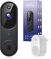 Bitepass 1080p Wireless Video Doorbell with Chime, AI Human Detection, 2-Way Audio, Night Vision, Battery Powered (Black)