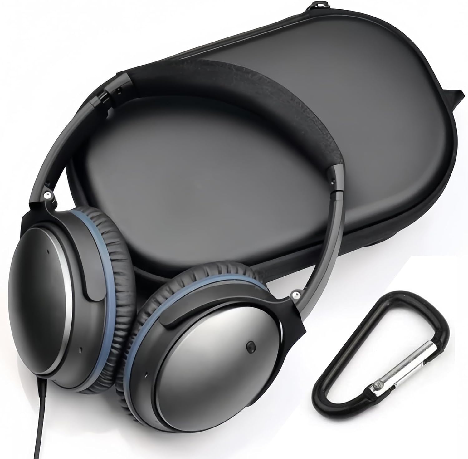 Headphones Case for Bose QC45/QC35/QC25/QC15/Ultra Gaming Headset, QC25, PU Hard Shell Travel Carrying Case Bag with Cable Storage for Bose QC45 II, QC35 II Accessories - Image 3