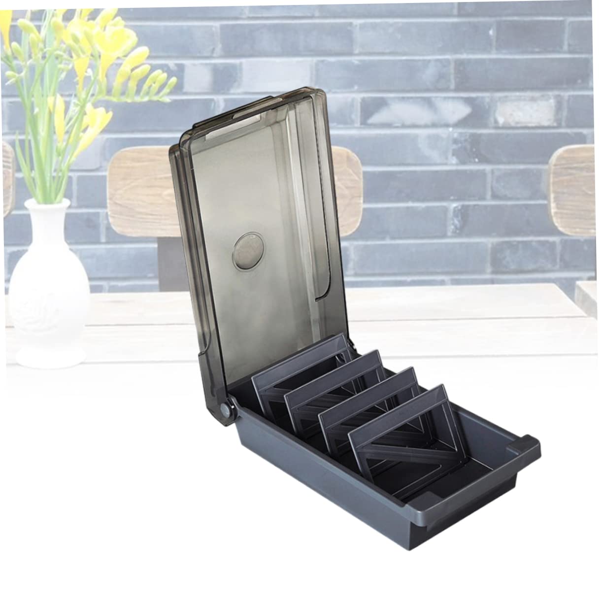 MAGICLULU Porta Biglietti da Visita Grande Capacità Nero in Plastica