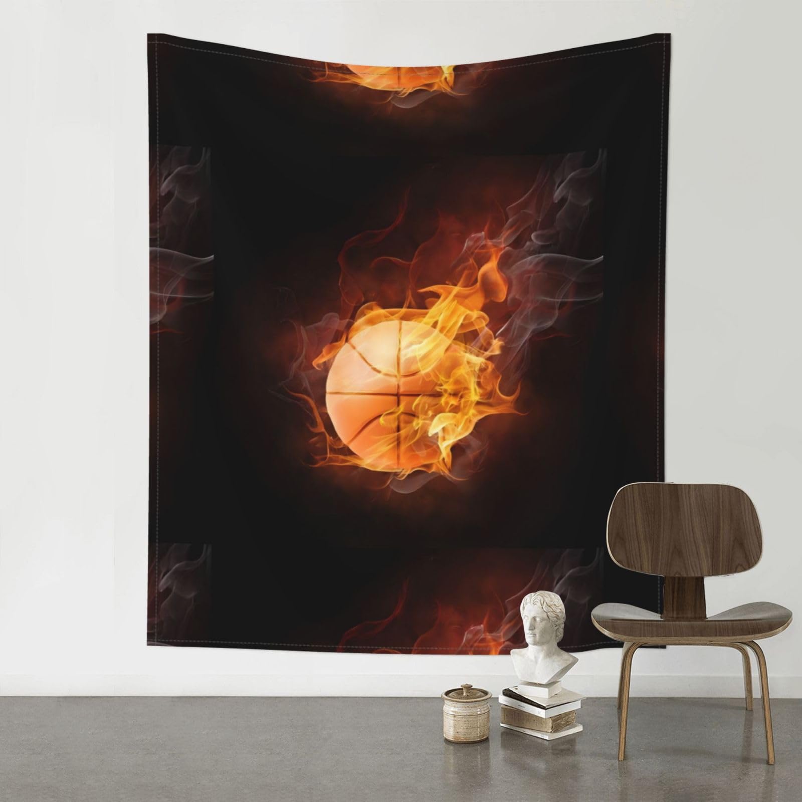 YYHWHJDE Basketball Prints 60x51in Wall Tapestry – High-Grade Polyester Throw for Dorm, Beach & Home Decor