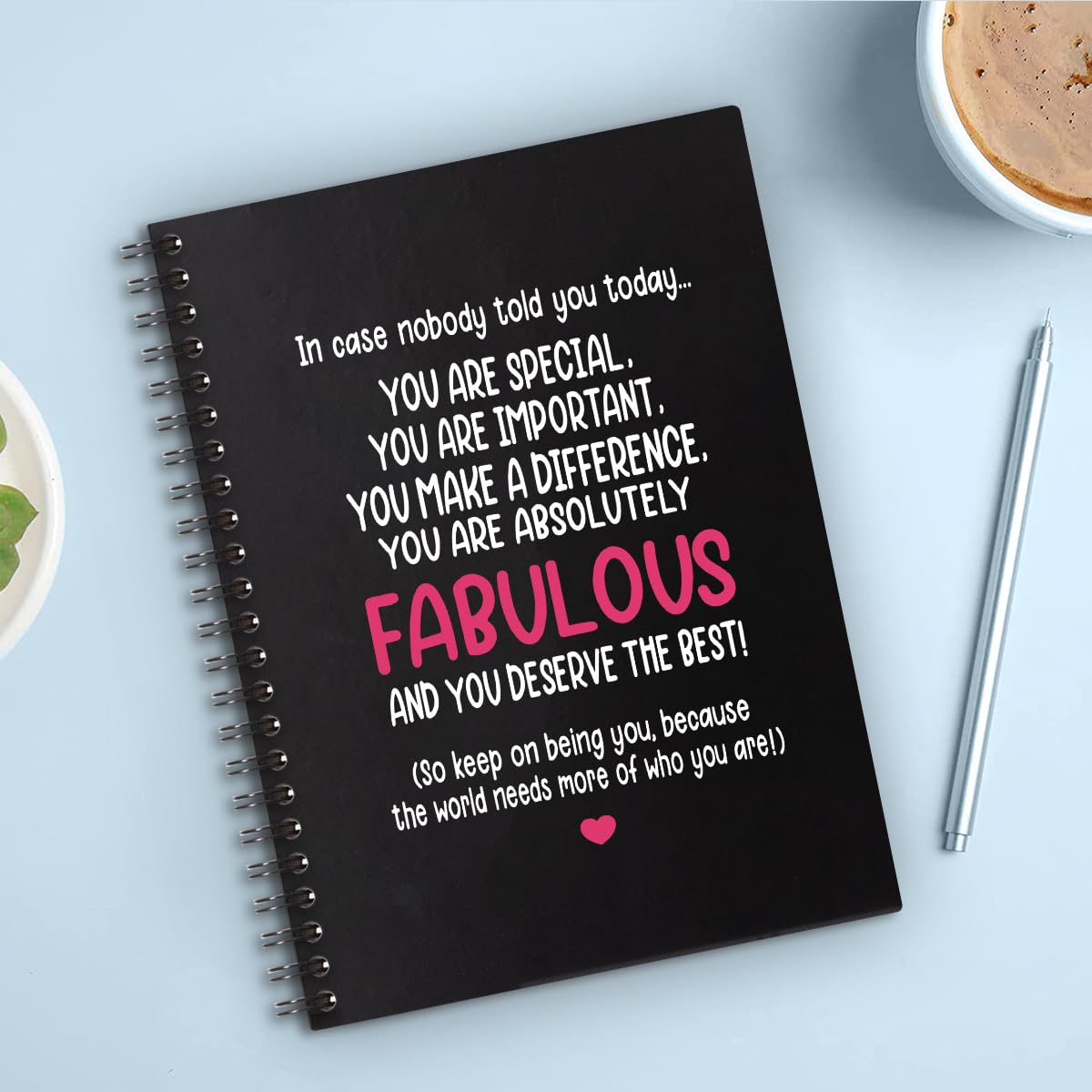 QYUVK You Are Absolutely Fabulous Hardcover 160 Seiten Blanko-Spiralnotizbücher 15,2 x 20,3 cm zum Schreiben und Zeichnen, lustiges schwarzes Tagebuch oder Tagebuch, Geschenk für Freunde, Mitarbeiter,