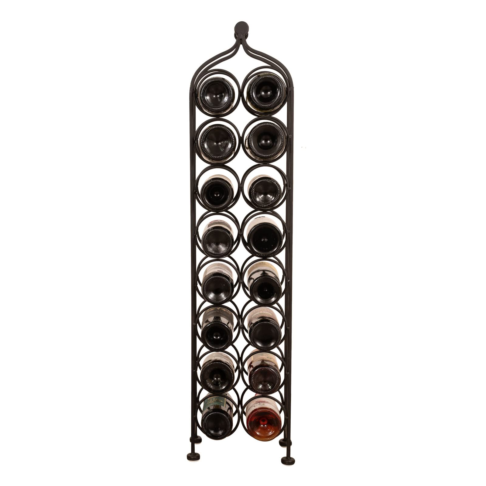 Biscottini Range Bouteille en Fer forgé L24xPR12xH105 cm - Porte Bouteille - Porte Bouteille vin - Range Bouteille frigo - Meubles de Salle à Manger - Meuble Cuisine Rangement