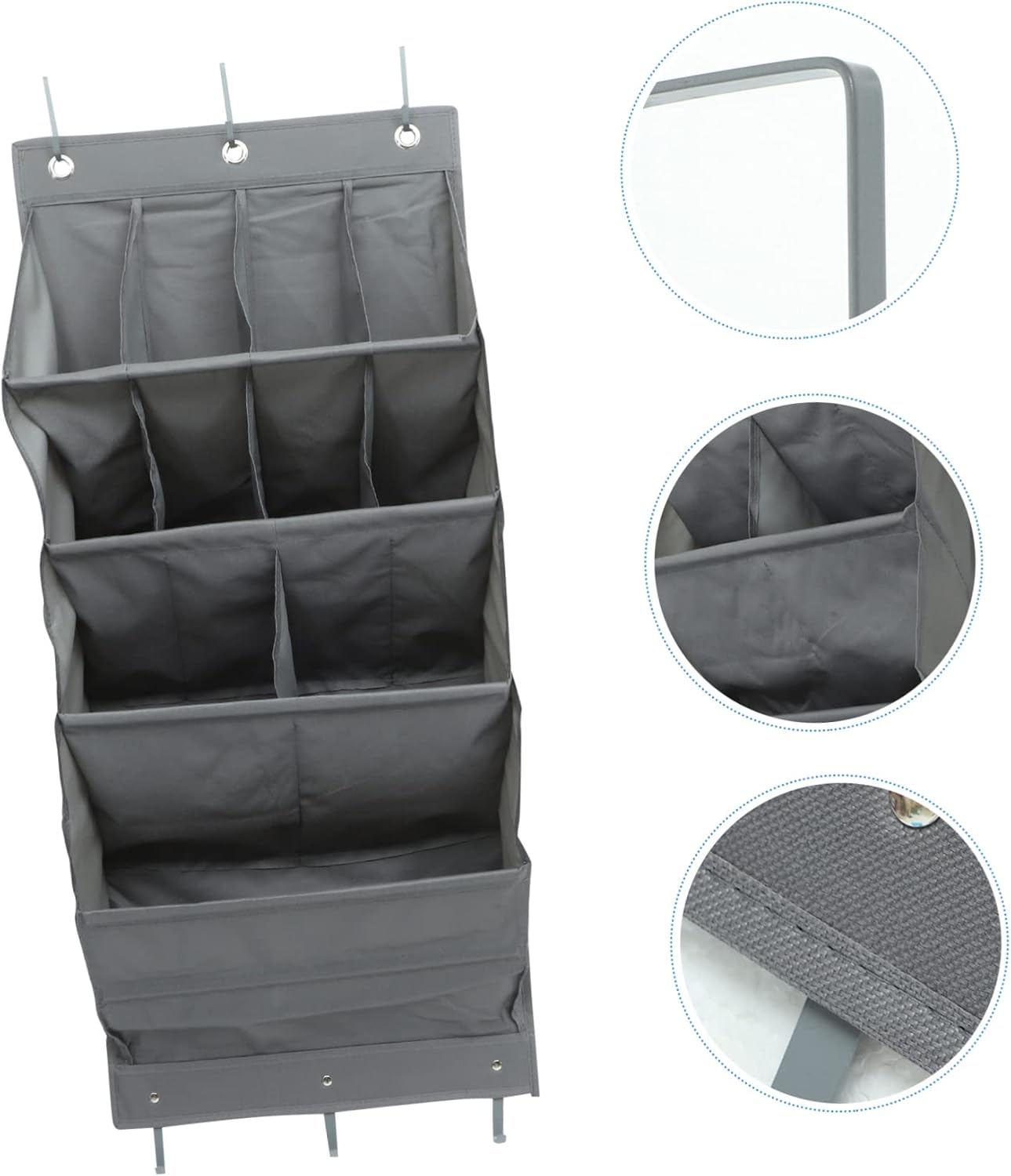 Levemolo Multi-Functional Wall Hanging Storage Bag 11 Pocket Door Organizer Gray Waterproof Fabric Easy to Install for Home and Boys and Girls Room No Tools Required