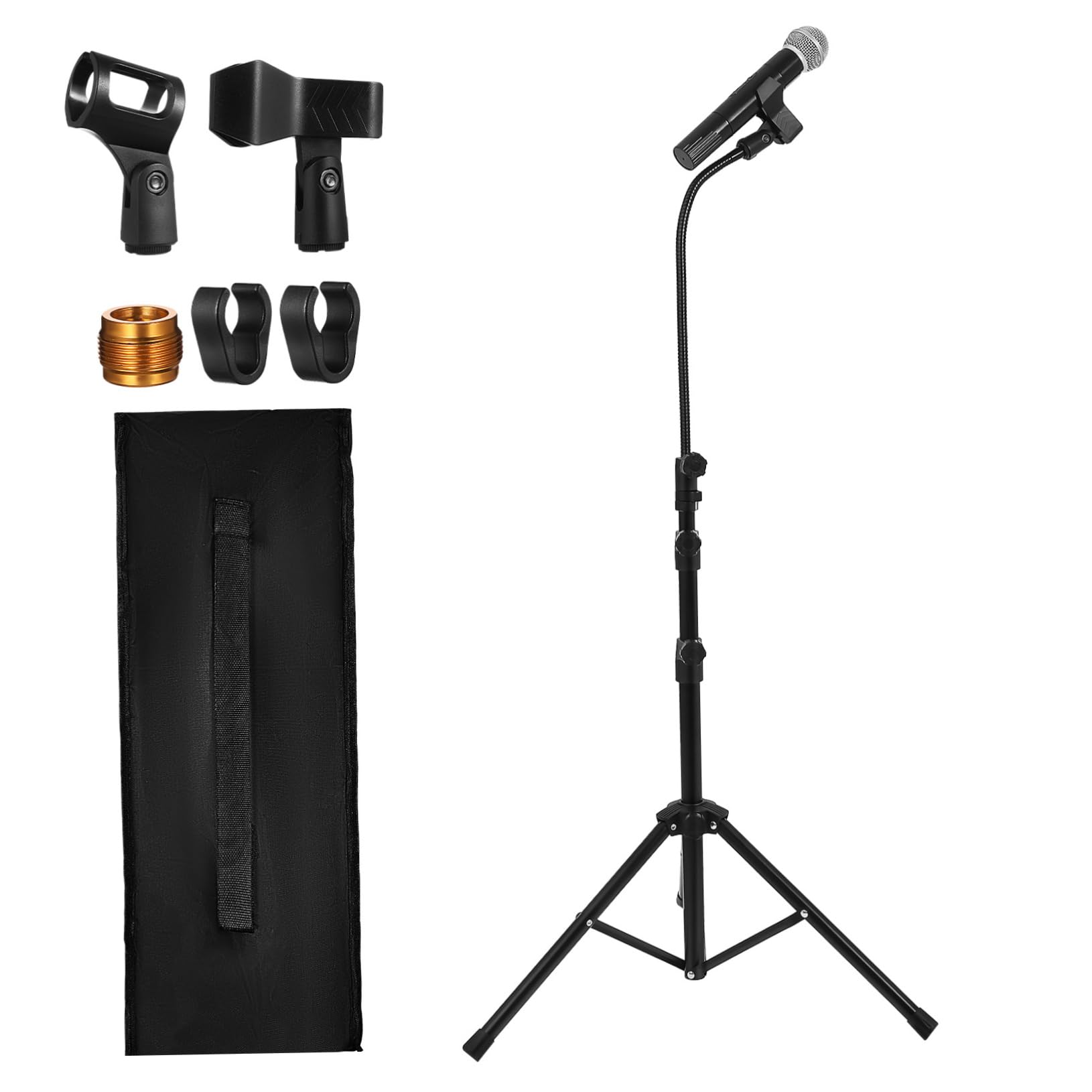 Generisch 1 Satz Mikrofonständer Mike Teleskopständer Bühne Stehen Mikrofon - tischständer Einstellbar Blauer Ständer Mikrofonclip Aufzeichnen Audio - Steht Mikrofone Stand Metall Black