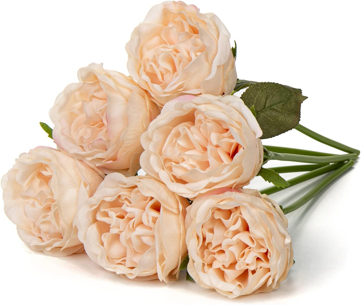 Hollyone Yellow Artificial Roses Fake Flower Bouquet, Real Touch