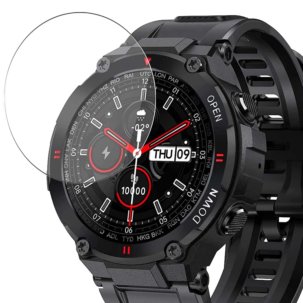 Vaxson 3-Pack Tempered Glass Screen Protector, compatible with Segorts K22 1.28" Smart Watch smartwatch, 9H Protective Guard Film Protectors New Version