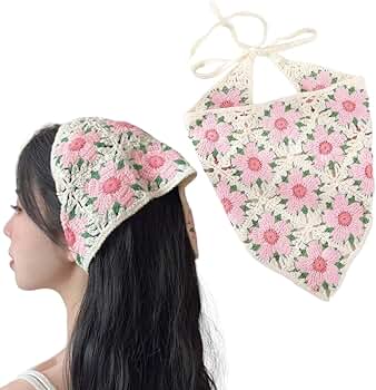 ClawsandPaws Y2K Crochet Bandanas Headbands Hairbands Head
