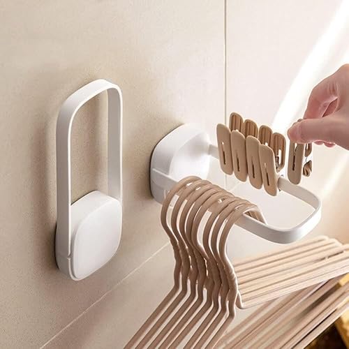 Miniatura 6 de Pinza para ropa Colector Balcón Gancho Colector Clip Colector Multifuncional Plegable Almacenamiento Rack Percha de Pared Estante de Acabado
