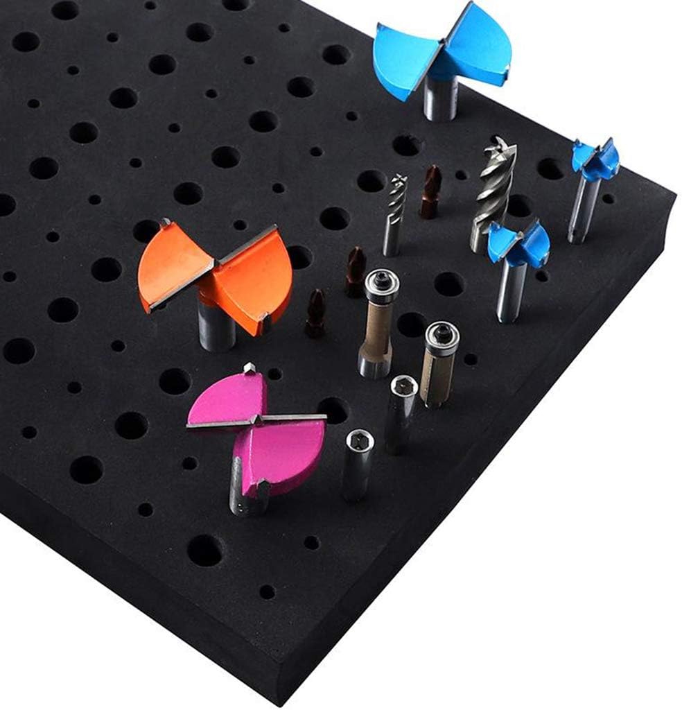 Router Bit Storage Tray - Foam Material for Safe Router Bit Storage, Stores 60x 1/4 inch and 50x 1/2 inch Shank Router Bits