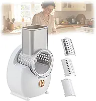 Ralador De Queijo EléTrico, Ralador E Triturador EléTrico RecarregáVel,Duas OpçõEs De Fonte De AlimentaçãO,Controle FáCil Com Um Toque,Com 3 LâMinas Para Vegetais,Queijos E Nozes
