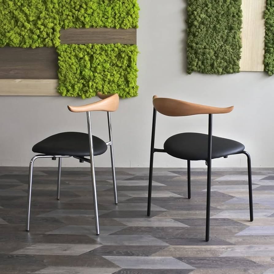 Amazon|完成品 ブルホーン チェア (クロム) ダイニングチェア ハンス