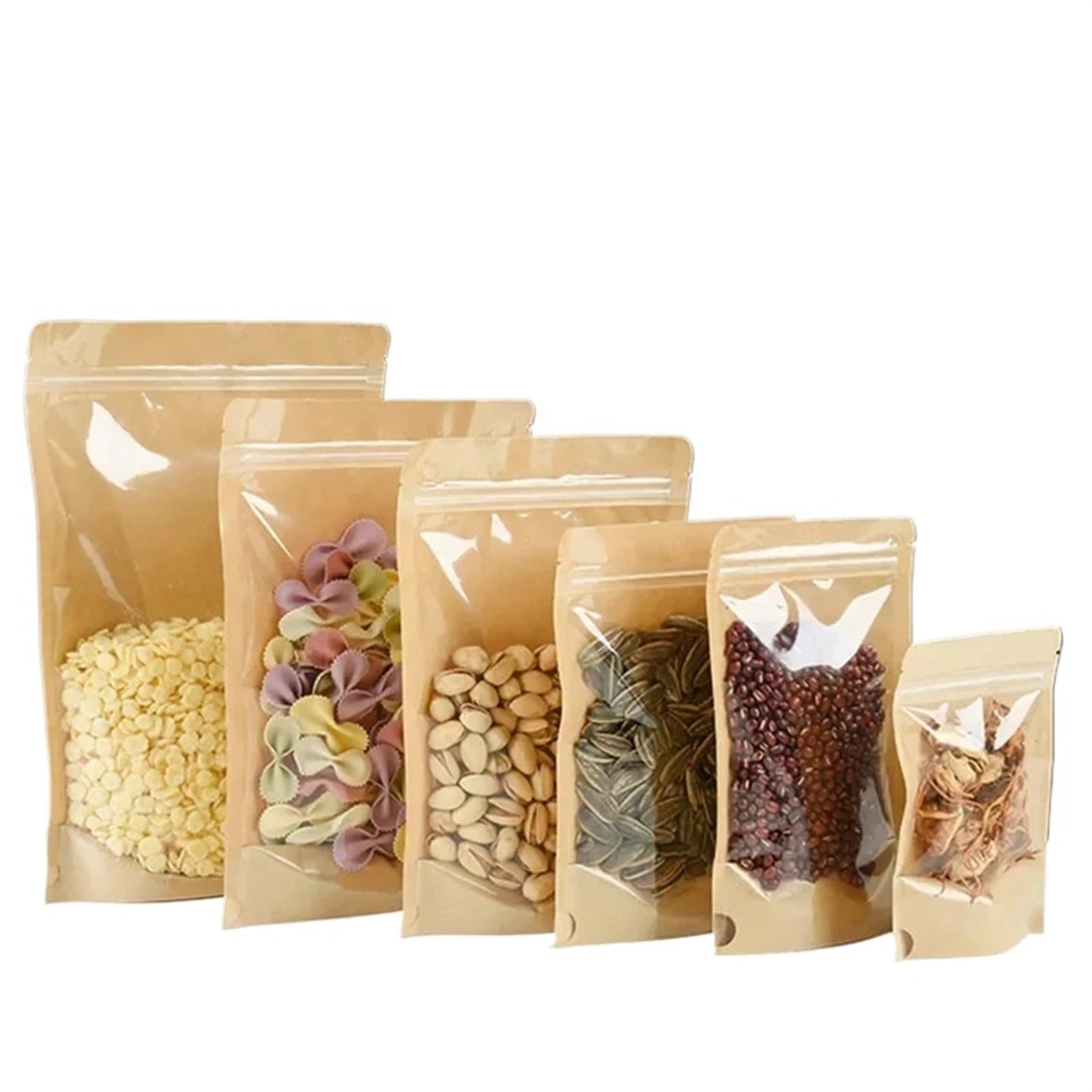 self-sealing bag, Transparent Ziplock Bags Multiple Sizes Pack of 100(20x30x4cm)