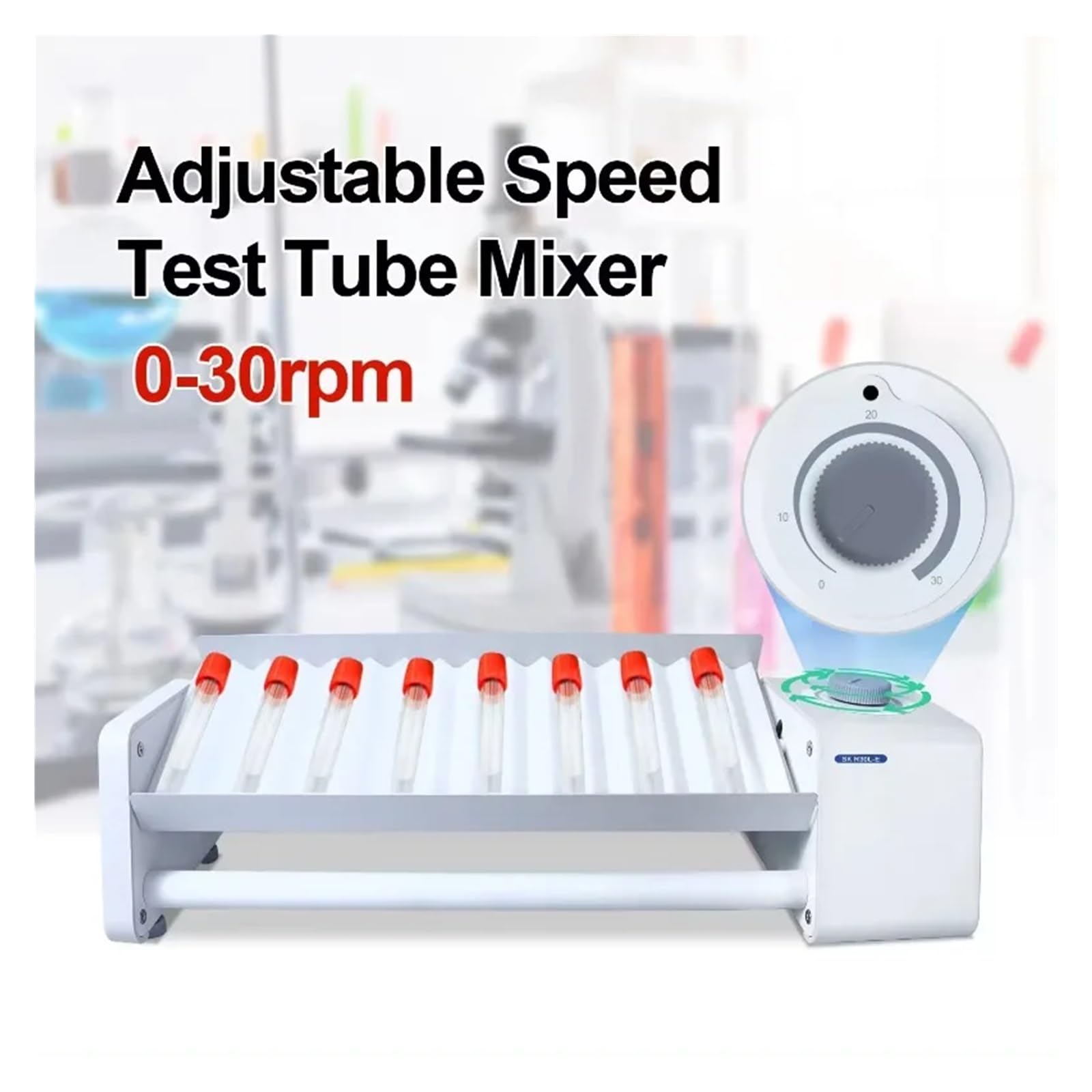 Agitatore per provette SK-R30S-E/SK-R30L-E Lab Compact Blood Tube Rolling Rocker 0-30rpm Velocità regolabile Miscelatore for provette(SK-R30S-E)
