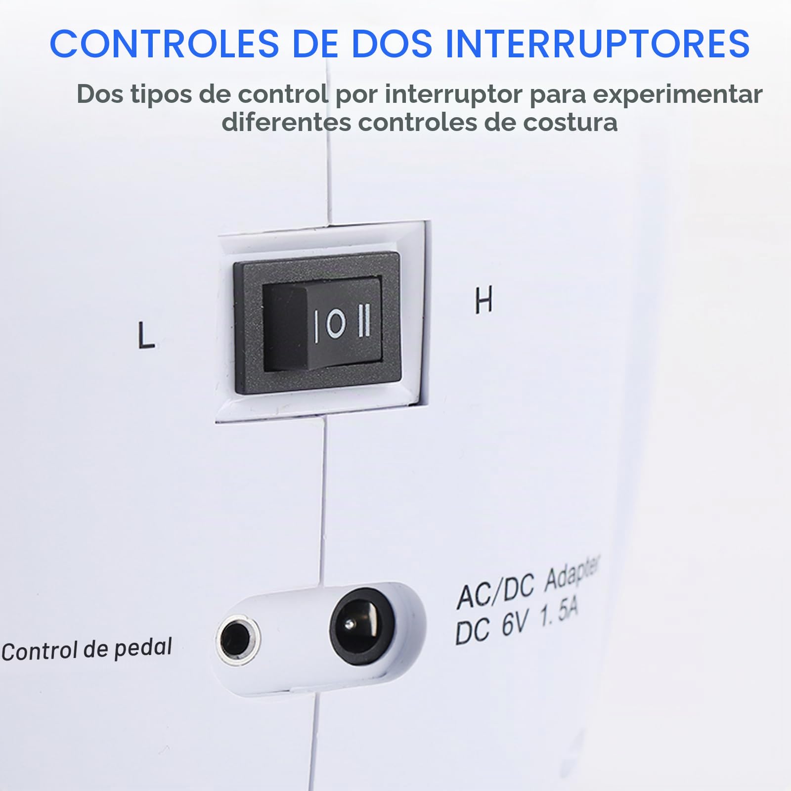 Máquina de coser para principiantes 608A - Mini máquina de coser doméstica con 12 programas de puntadas, pedal y luz LED para adultos
