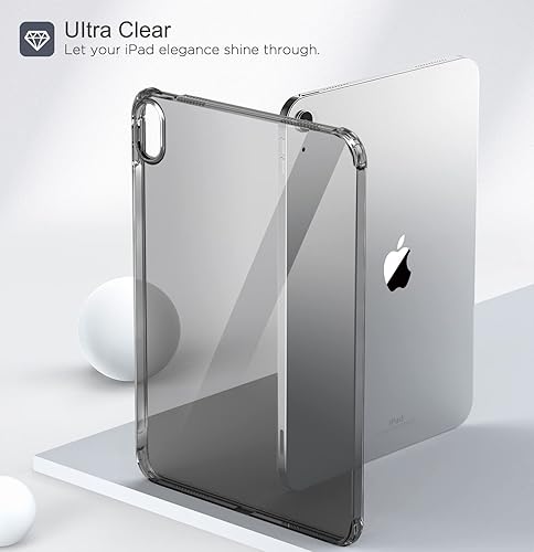 Miniatura 6 de MoKo Funda transparente para iPad (A16) de 11 generación 2025 de 11 pulgadas, 10 generación 2022 de 10.9 pulgadas, poliuretano termoplástico suave y