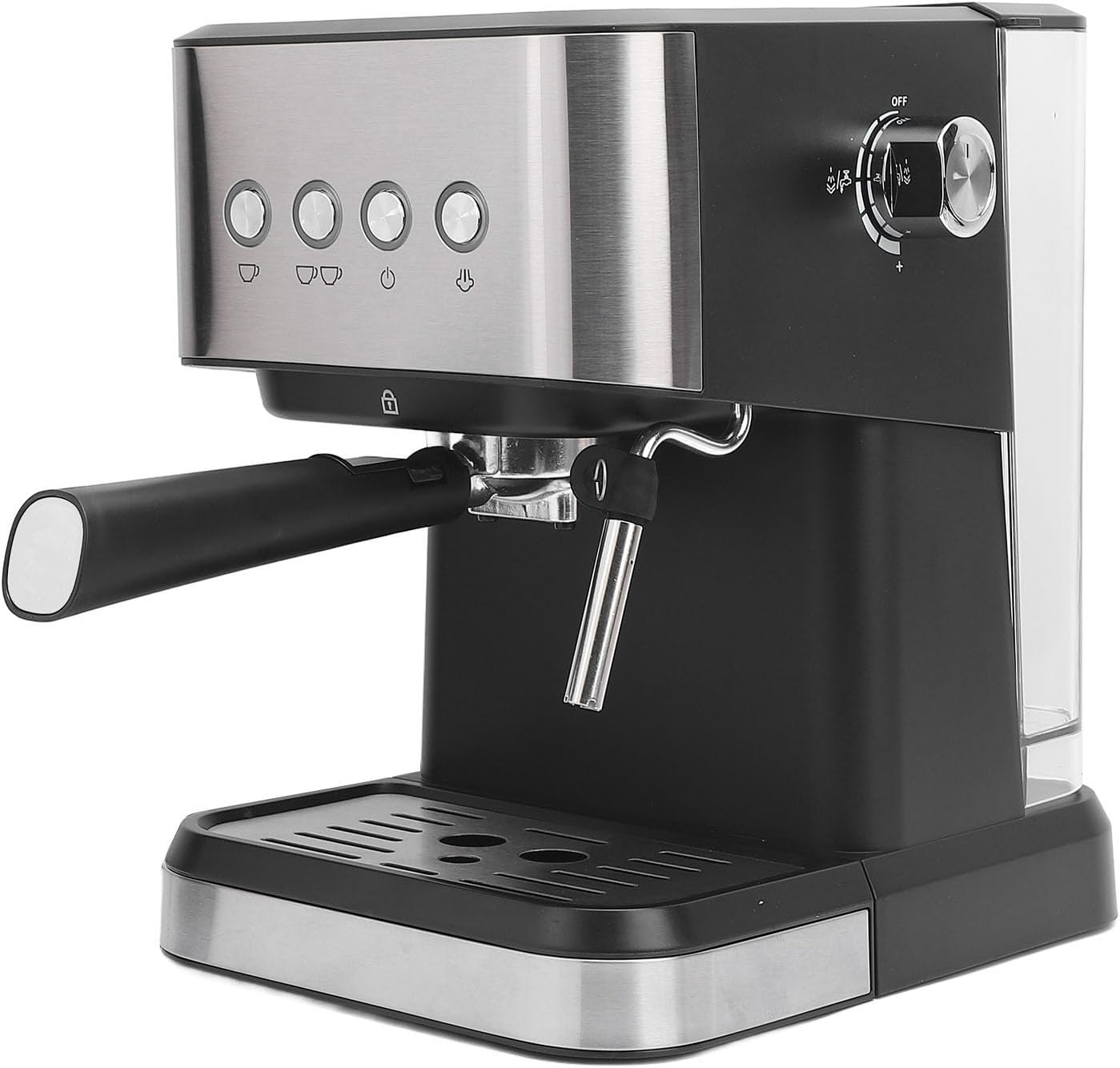 LiebeWH Semi Automatic Brewer, Compact Coffee Machine with 20 Bar Pressure System and Milk Frother for Home Office Use, 1.5L Water Tank Quick Preheat Steam Wand (US Plug 110V)