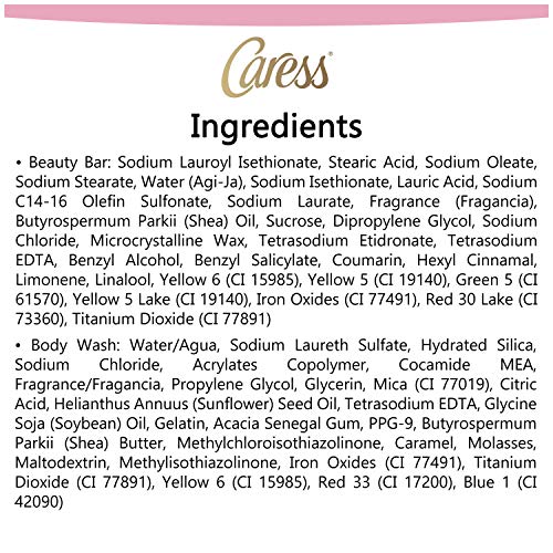 Caress Shea Butter & Brown Sugar 2-1 Bar Soap & Exfoliating Body Wash Gift Set Shea Butter 2 Count #TOP4