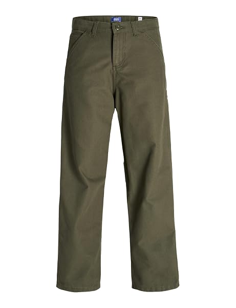JACK & JONES Junior JPSTAlex JJBarkley Carpenter Trousers Jnr Uomo Jeans Verde Oliva 152 100% Cotone