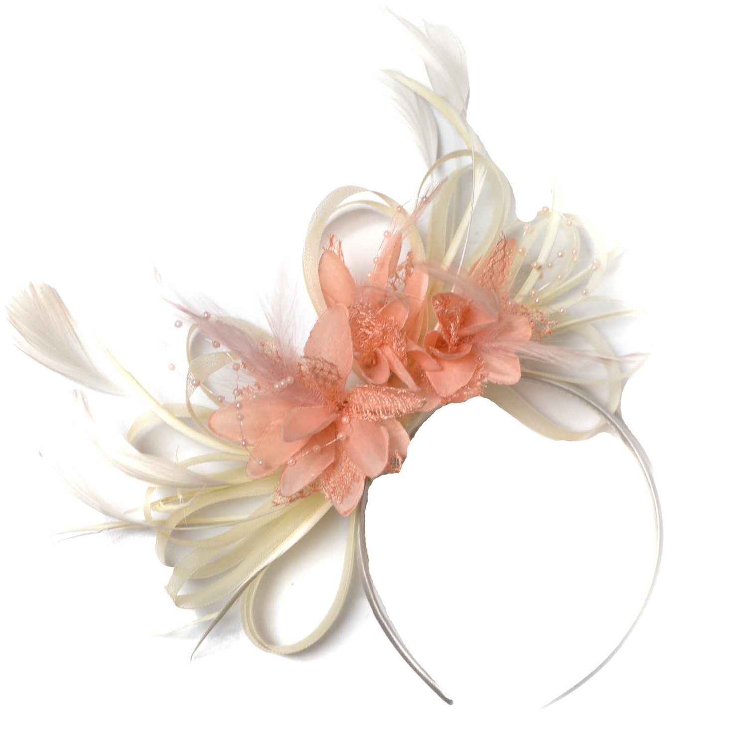 UK Online | Nude Pink Peach And Fuchsia Pink Fascinator Hat Veil Net Hai - Foto 9