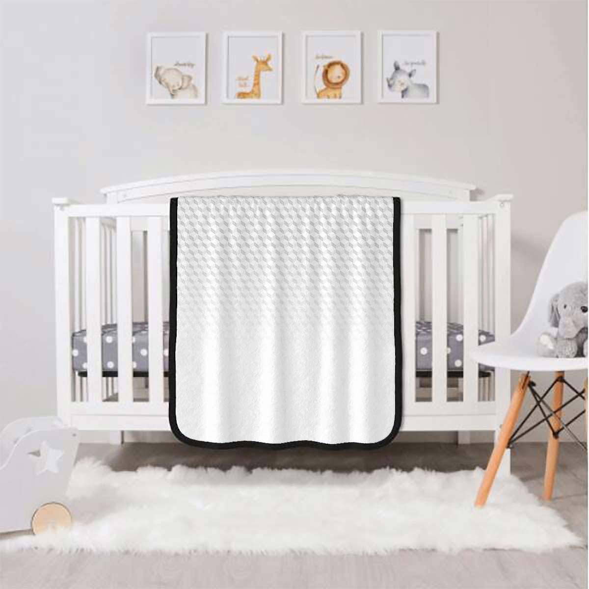 SARMSXFleece Throw Blanket Double-Sided Black and White Abstract Art Geometric Lightweight Cozy Plush Blanket for Sofa Couch Living Room 40"X50" 2 Ply Fabric Blanket