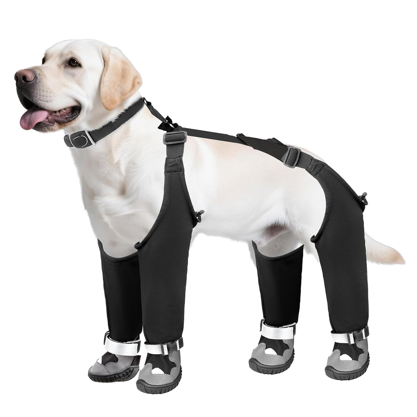 Jambières Thermiques pour Chien, Semelles antidérapantes, systèmes de Boucles sécurisées pour l ' Automne et l ' Hiver, activités de randonnée, Semelles en Caoutchouc antidérapantes, Chaussures