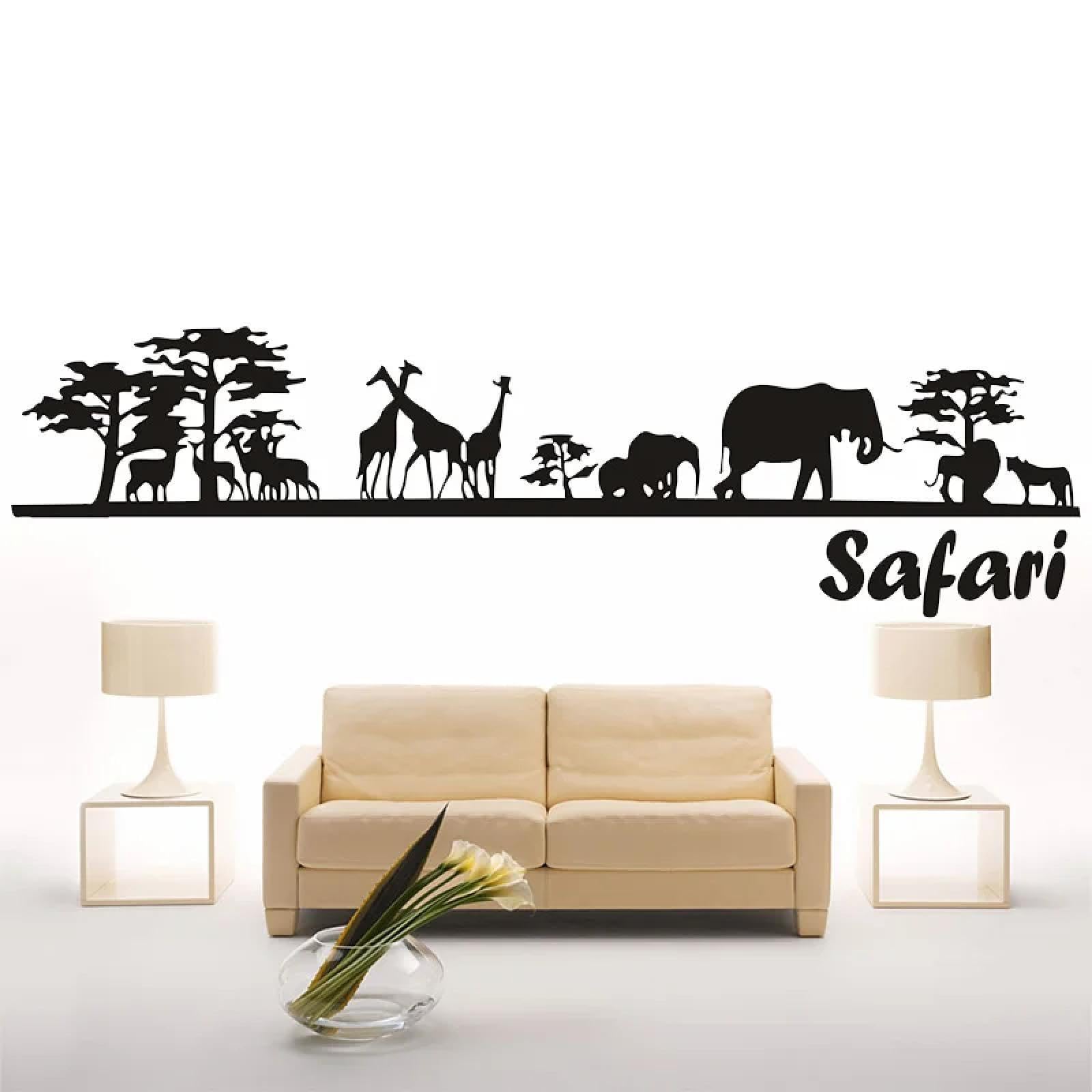 WEIMEIJIE Wildlife Park Children's Room wall Art Stickers Featuring African Savanna Elephants, Kindergarten Nursery wall Art Stickers