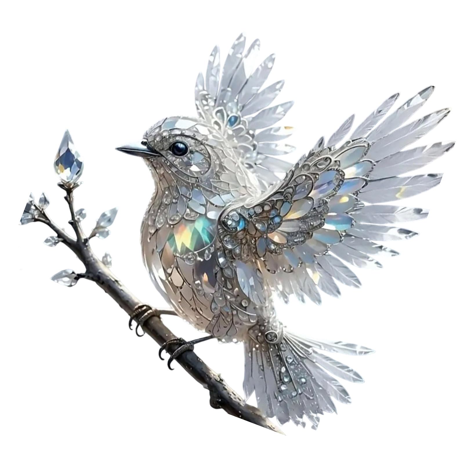 UncleS Double Sided Bluebird Sun Catcher Stained Glass Acrylic Window Hanging Crystal Suncatchers For Living Rooms Easy Hanging Chain Rope Bird Ornament