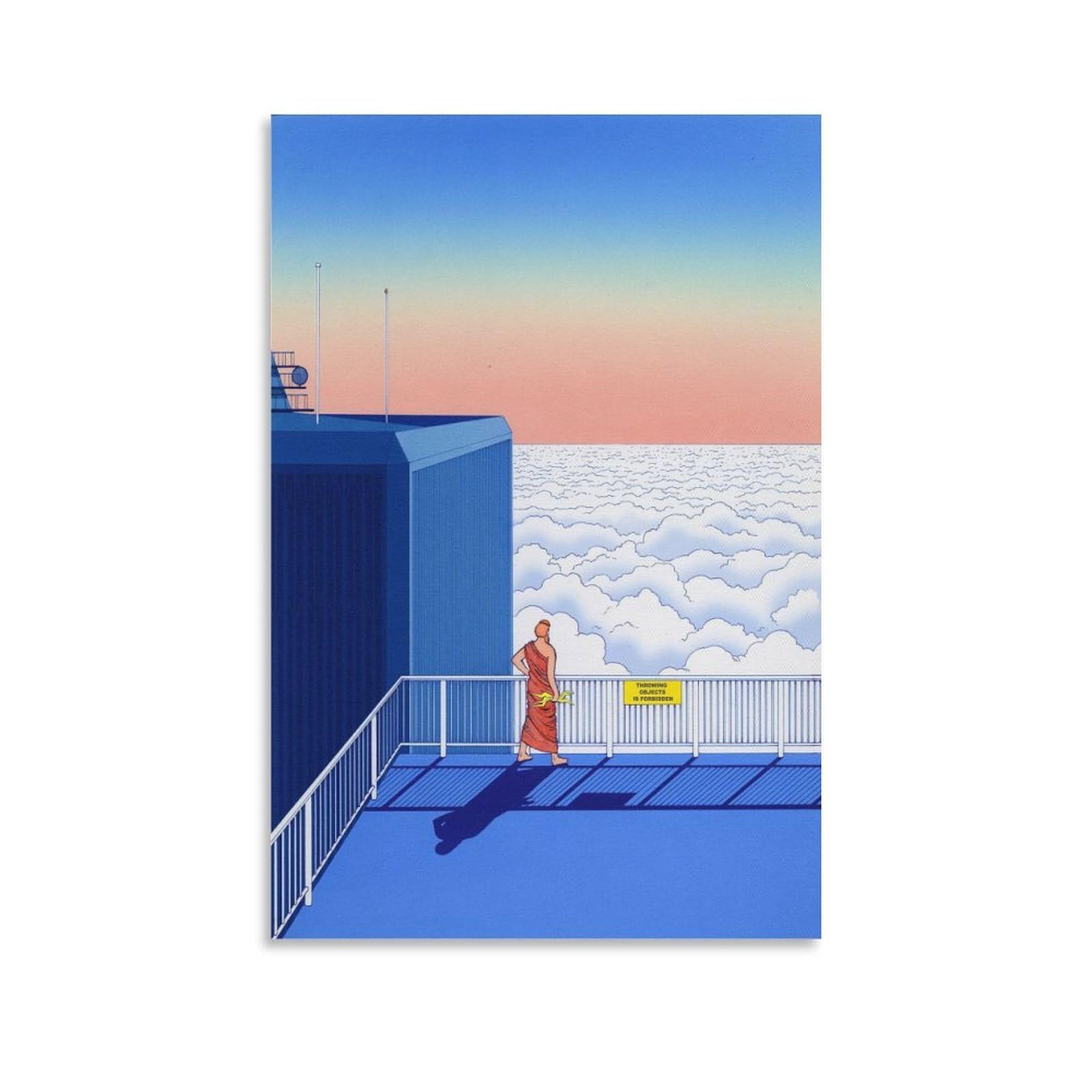 Prints Surrealist Illustration by Guy Billout (94) Home Decor Poster Wall Art Hanging Picture Print Bedroom Decorative Painting Posters Room Aest