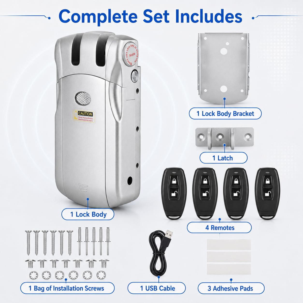 Cerradura inteligente electrónica, cerradura invisible inalámbrica WAFU sin llave con control remoto, cerradura de puerta de control remoto inteligente para el hogar