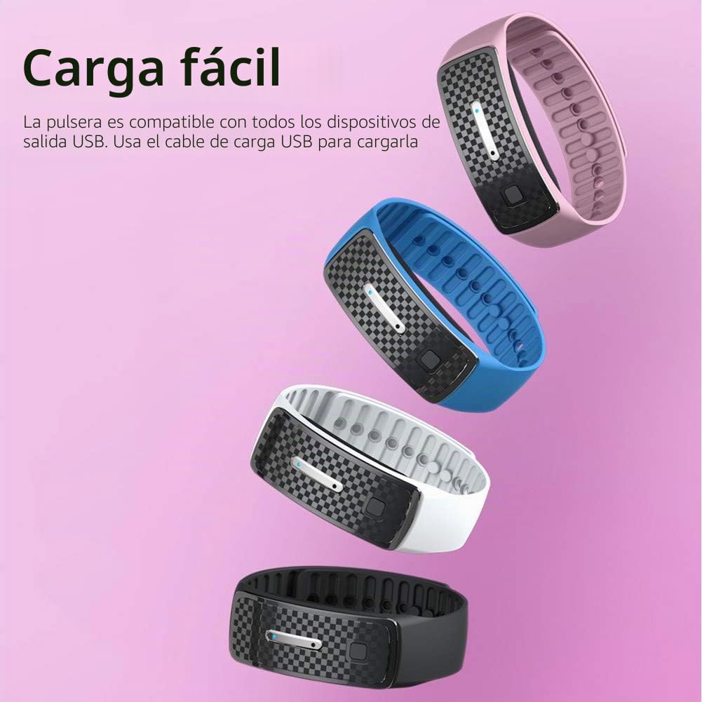 Pulsera Repelente DE Ajustable Modaza DE Muñeca Repelente Ultrasónica, 150H USB RECARGEBLE REPELLENTE DE INSECTOS, Bandas DE Mosquitos, Pulsera Anti -Mosquitos para Niños para