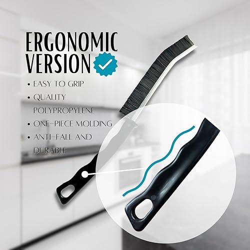 Miniatura 3 de 3 cepillos de limpieza para limpieza - Cepillo de limpieza - Limpiador de lechada - Cepillo de limpieza de hendiduras - Cepillo limpiador de ducha -