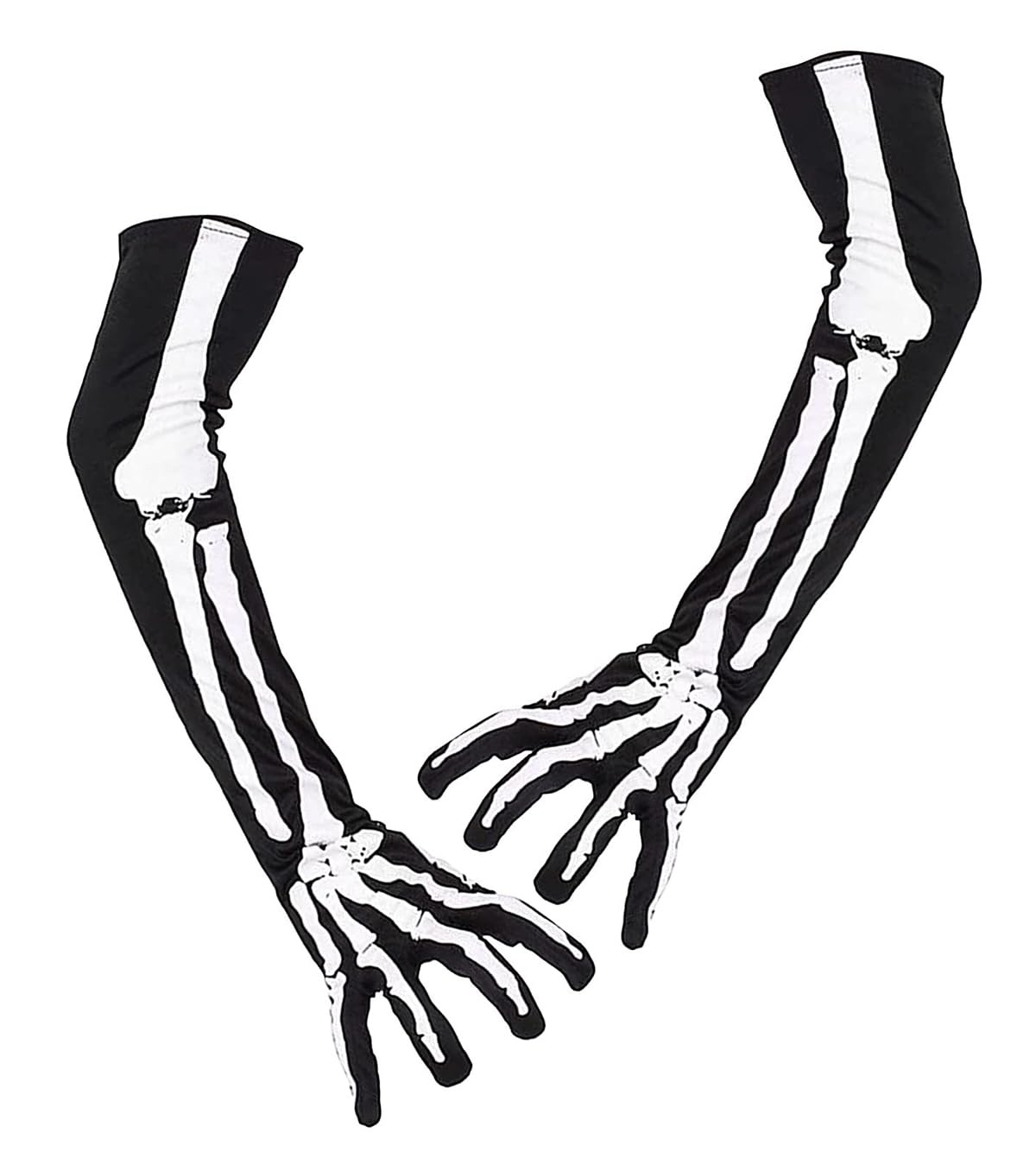 Samheng Women's B Halloween Skeleton Gloves, Skull Claw Ghost One Gloves For Halloween Cosplay Party Props, Stretchy Funny Skull One Full Finger Gloves For Men Teens Halloween Costume Accessories