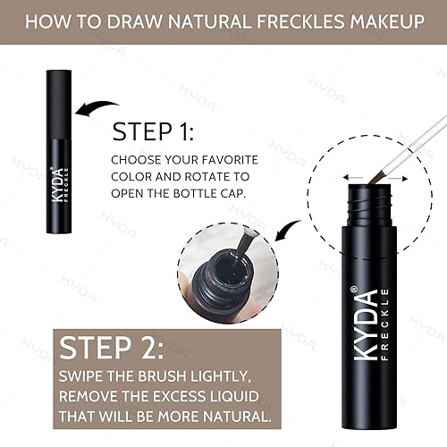 Miniatura 2 de KYDA 2 colores de pecas líquidas, pluma de maquillaje de pecas naturales, maquillaje líquido de pecas de cara duradera, bolígrafo de punto suave