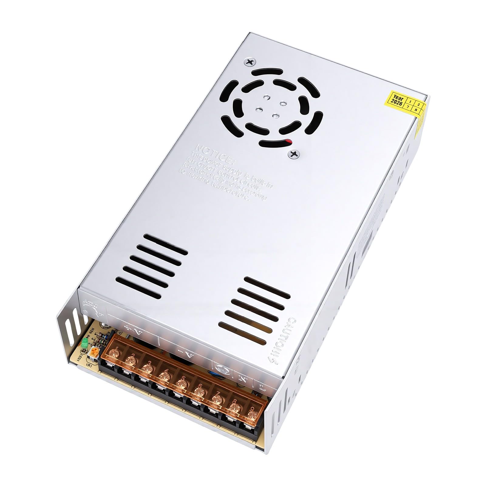 ViaGasaFamido 5V 60A Zasilacz Impulsowy 110V 220V AC do DC 300W | Adapter do Taśmy LED CCTV, Wyjście DC, Wiele zabezpieczeń, Aluminiowa Obudowa do Odprowadzania Ciepła, 24-godzinna Praca