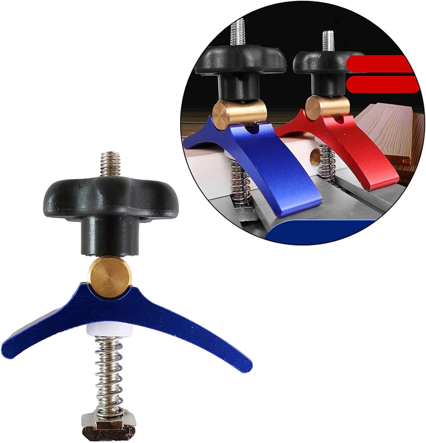 Woodworking T Track Clamping Block Miter M6 Screw CNC Router Machine Pressure Plate Set - Model 20 Blue