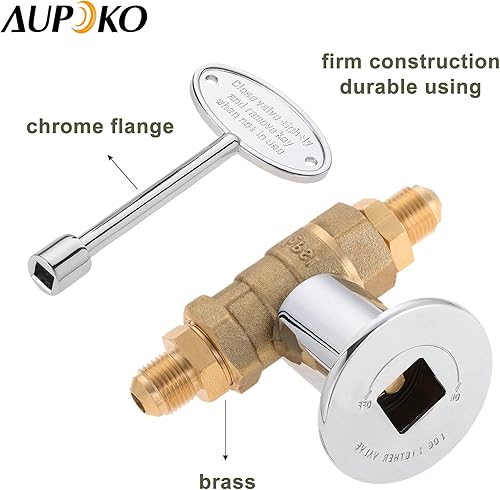 Miniatura 5 de Aupoko Kit de válvula de cierre recta de 12 pulgada para fogatas de gas NG LP, llave de 3 pulgadas y 2 accesorios de 38 macho x 12 NPT, se adapta a