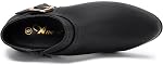 Athlefit Bottes de cheville pour femmes, Bottes courtes talons pour femmes et chaussures d'automne pointues pour femmes avec fermeture éclair latérale classique, housse avec boucle, plate-forme confortable sur les bottes