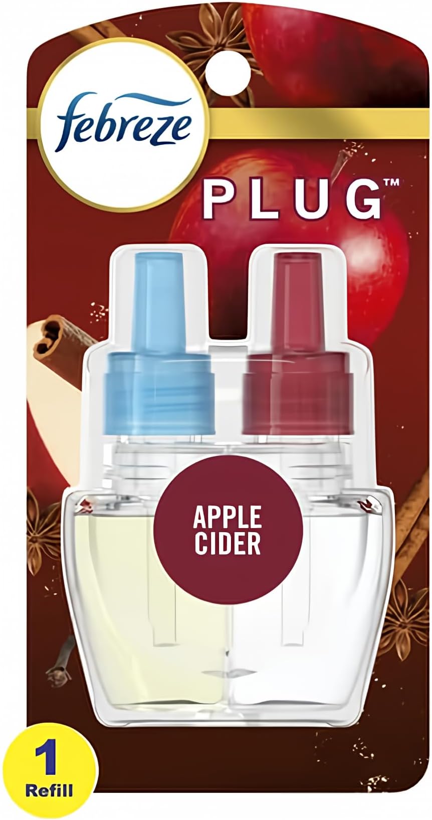 Febreze Plug In Air Freshener, Odor-Fighting Scented Oil Refill, Baked Cinnamon Apples, 1 Refill